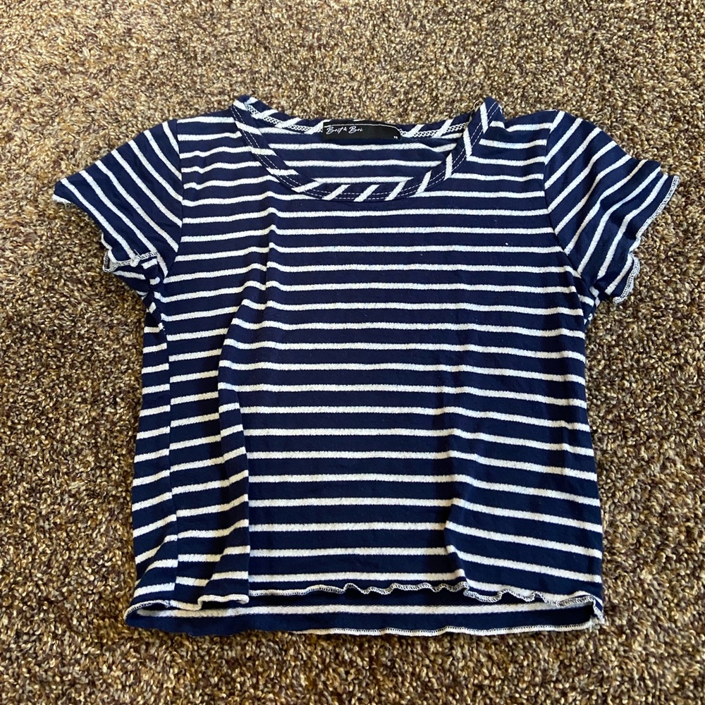 Blue striped crop top